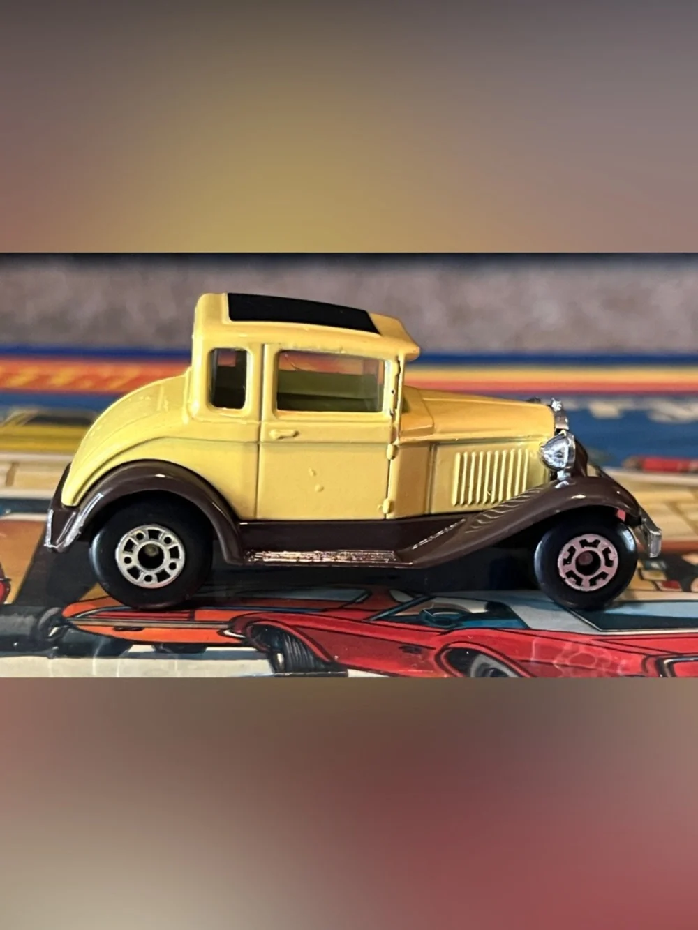 Vintage Matchbox 1979 No. 73 Model A Ford Cream & Brown Made in Macau
